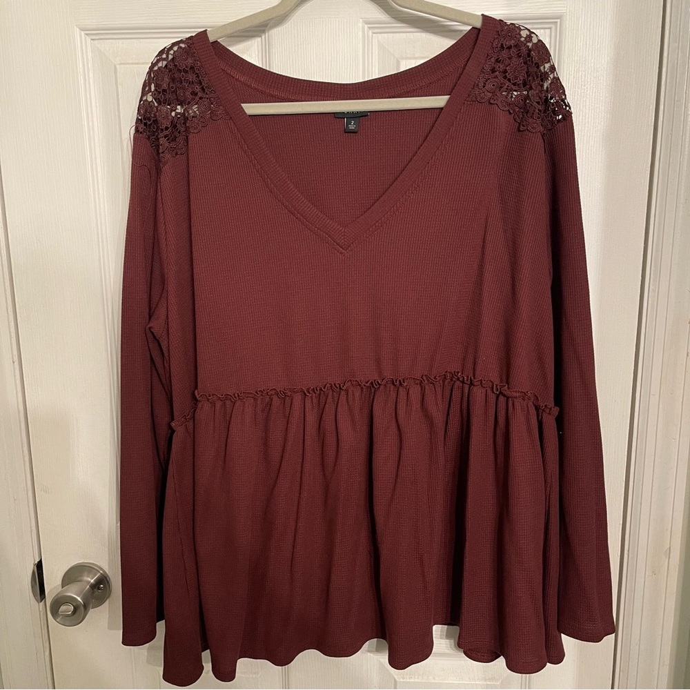 Torrid Maroon Lace Accent Blouse​